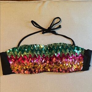 Victoria’s Secret Sequin Bandeau Bikini Top